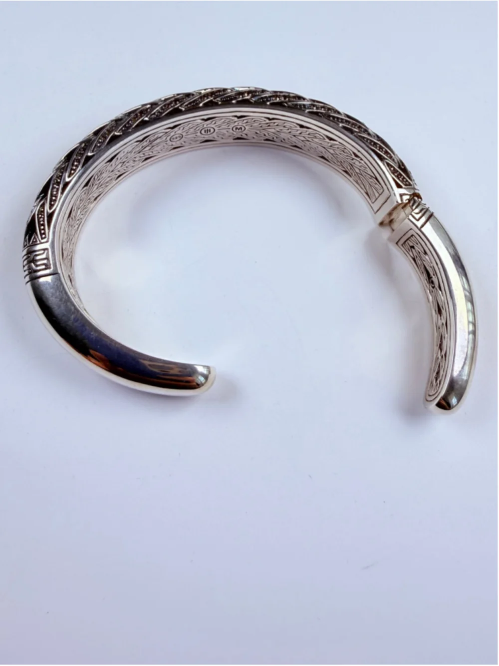 John Hardy Smokey Quartz 925 Sterling Silver Woven Open Dome Cuff Bracelet $1895